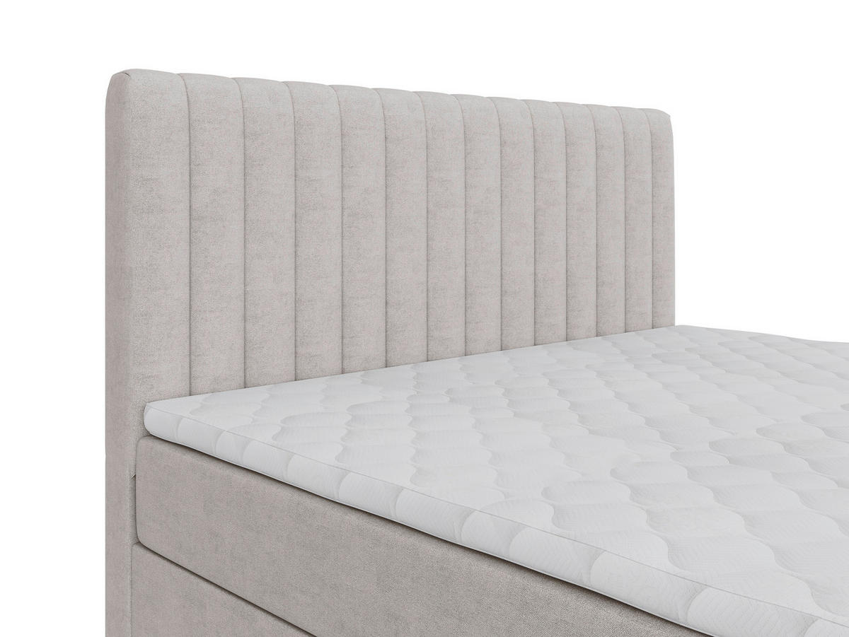 BOXBETT 140/200 cm  Beige  - Beige/Schwarz, Basics, Kunststoff/Textil (140/200cm) - Carryhome