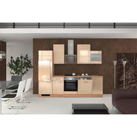 KUCHYŇSKÁ LINKA NEPAL 280 - Sonoma dub/kašmírová, Moderní, kov/kompozitní dřevo (280cm) - FlexWell