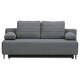 SCHLAFSOFA Flachgewebe Dunkelgrau  - Dunkelgrau/Schwarz, KONVENTIONELL, Textil/Metall (197/75/100cm) - Carryhome