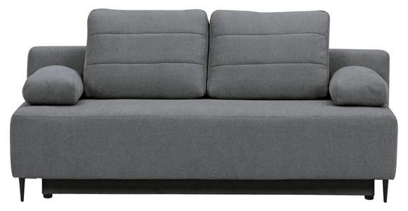 SCHLAFSOFA Flachgewebe Dunkelgrau  - Dunkelgrau/Schwarz, KONVENTIONELL, Textil/Metall (197/75/100cm) - Carryhome