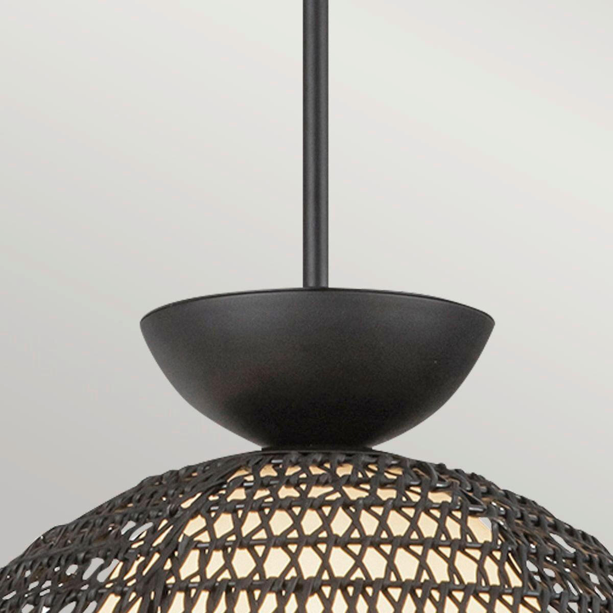 HÄNGELEUCHTE 37,5/26,4 cm  - Schwarz, LIFESTYLE, Glas/Holz (37,5/26,4cm) - Elstead Lighting