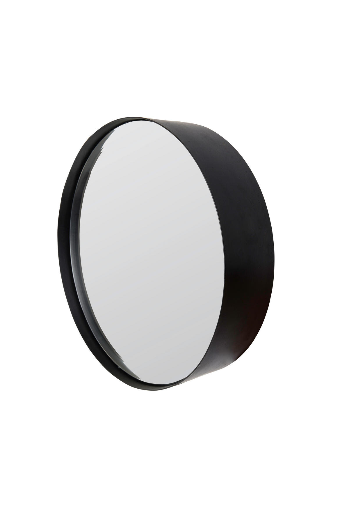 WANDSPIEGEL 36/36/7,5 cm    in rund  - Schwarz, Trend, Glas/Metall (36/36/7,5cm) - Zuiver