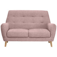 2-SITZER-SOFA in Webstoff Rosa  - Eichefarben/Rosa, Design, Holz/Textil (160/105/84cm) - Carryhome
