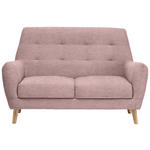 2-SITZER-SOFA in Webstoff Rosa  - Eichefarben/Rosa, Design, Holz/Textil (160/105/84cm) - Carryhome