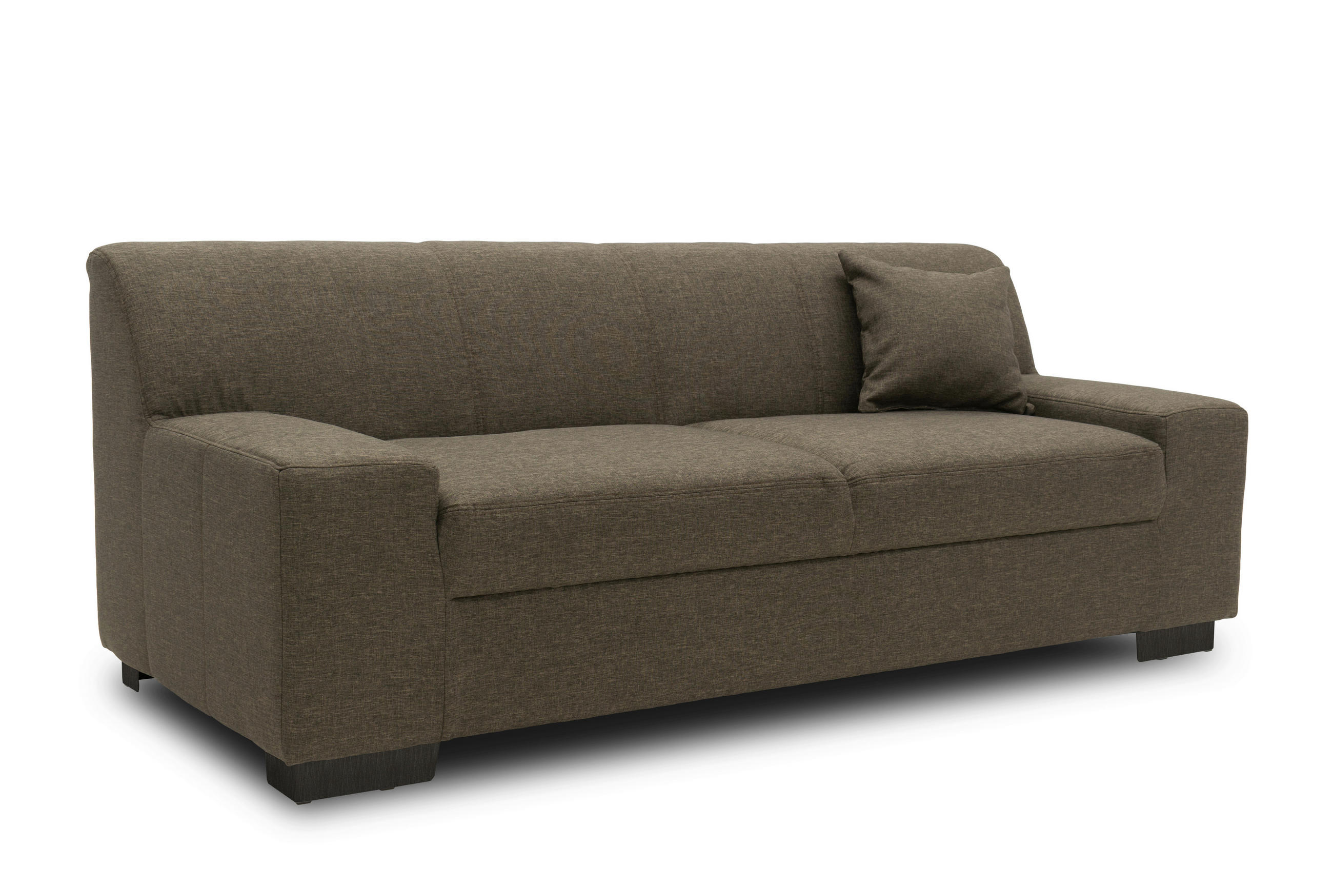 2-SITZER-SOFA Webstoff Graubraun  - Wengefarben/Graubraun, Design, Holz/Textil (194/74/85cm) - MID.YOU