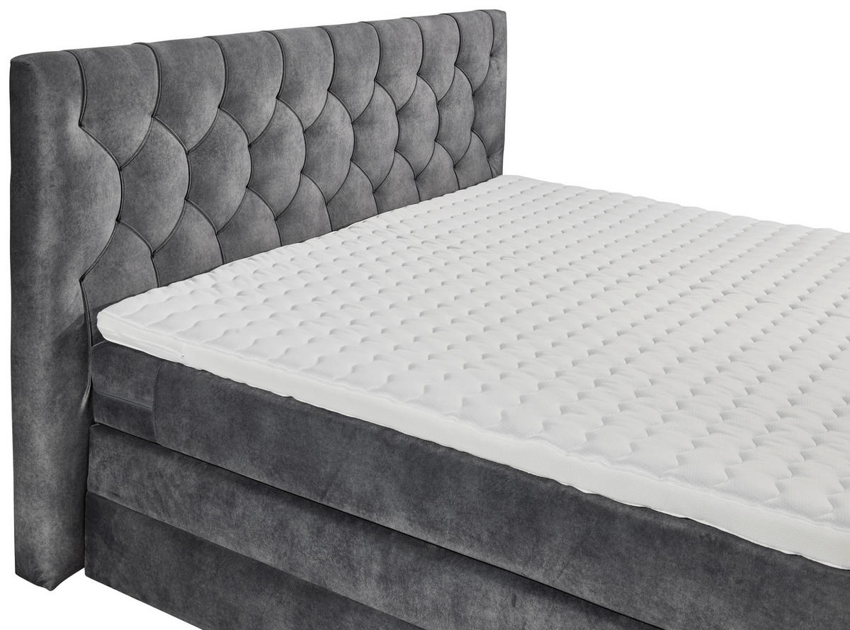 BOXSPRINGBETT 180/200 cm  in Anthrazit  - Anthrazit/Schwarz, MODERN, Holzwerkstoff/Kunststoff (180/200cm) - MID.YOU