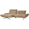 ECKSOFA  in Teddystoff Braun  170-195/280 cm  - Schwarz/Braun, Design, Textil/Metall (170-195/280cm) - Dieter Knoll
