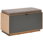 GARDEROBENBANK  in 85/42/42 cm  - Eichefarben/Schwarz, Natur, Holz/Holzwerkstoff (85/42/42cm) - Linea Natura