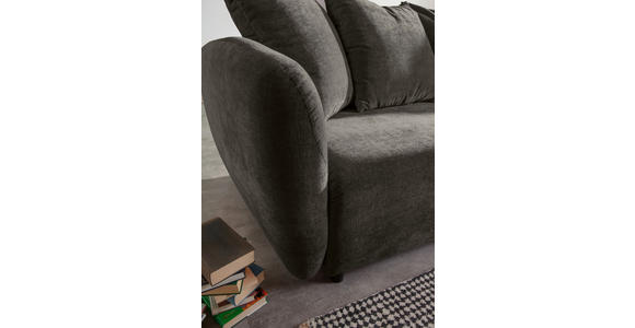 SCHLAFSOFA mit Liegefunktion, Schlafen auf Sitzhöhe, Rücken echt Flachgewebe Dunkelgrau - Dunkelgrau/Schwarz, KONVENTIONELL, Kunststoff/Textil (250/74/108cm) - Carryhome