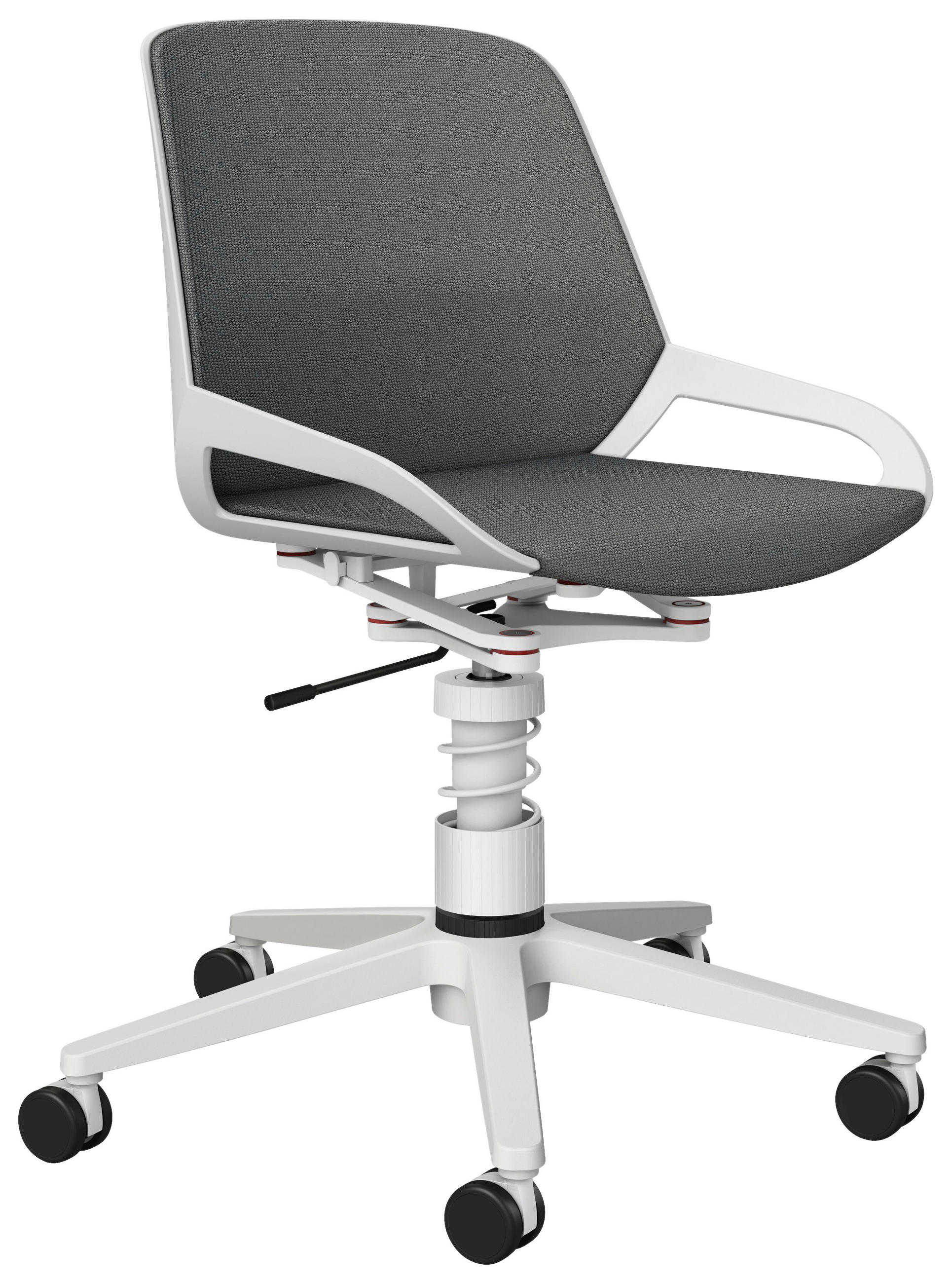 DREHSTUHL Flachgewebe Grau, Weiss - Weiss/Grau, Design, Kunststoff/Textil (70/90-99/40cm) - Aeris