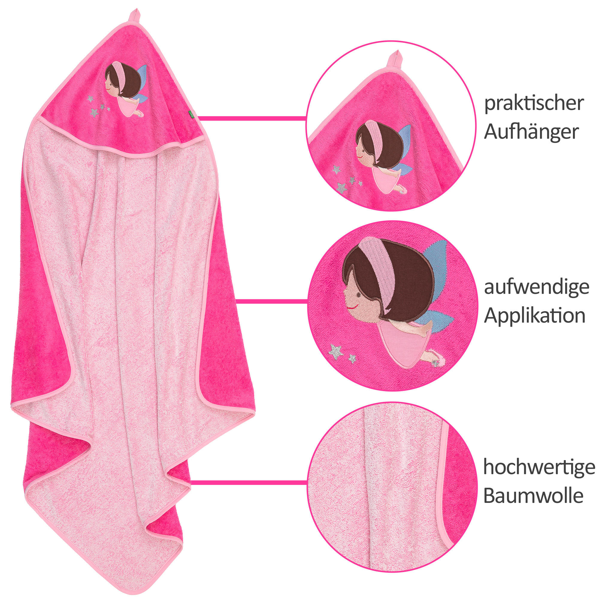 FROTTIERSET ELFE Pink  - Pink, Basics, Textil
