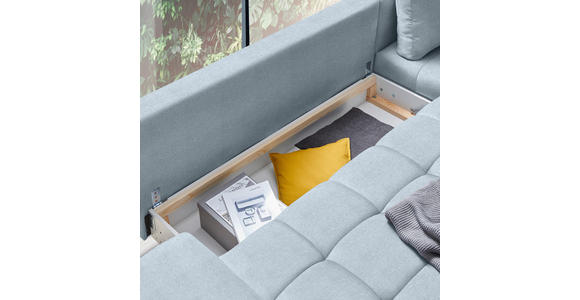 ECKSOFA Türkis Webstoff - Türkis/Schwarz, Design, Textil/Metall (315/212cm) - Carryhome