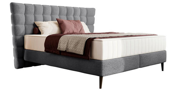BOXSPRINGBETT 160/200 cm in Anthrazit - Anthrazit/Schwarz, Design, Holz/Holzwerkstoff (160/200cm) - Esposa