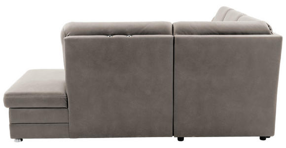 ECKSOFA Grau Mikrofaser - Beige/Alufarben, KONVENTIONELL, Textil/Metall (239/219cm) - Carryhome