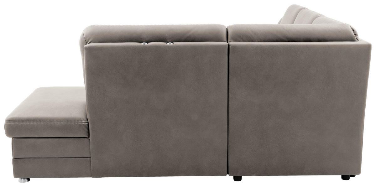 ECKSOFA in Mikrofaser Grau  - Beige/Alufarben, Konventionell, Textil/Metall (239/219cm) - Carryhome