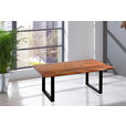 COUCHTISCH Akazie Hartholz 118/70/45 cm Schwarz, Akaziefarben  - Schwarz/Akaziefarben, Natur, Holz/Metall (118/70/45cm) - Landscape