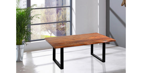COUCHTISCH Akazie Hartholz 118/70/45 cm Schwarz, Akaziefarben  - Schwarz/Akaziefarben, Natur, Holz/Metall (118/70/45cm) - Landscape