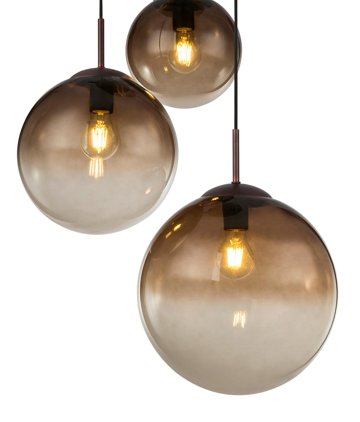 HÄNGELEUCHTE VARUS 51/120 cm   - Bernsteinfarben/Braun, Design, Glas/Metall (51/120cm) - Globo