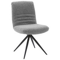 STUHL  in Stahl Flachgewebe  - Dunkelgrau/Schwarz, Design, Textil/Metall (50/93/69cm) - Dieter Knoll