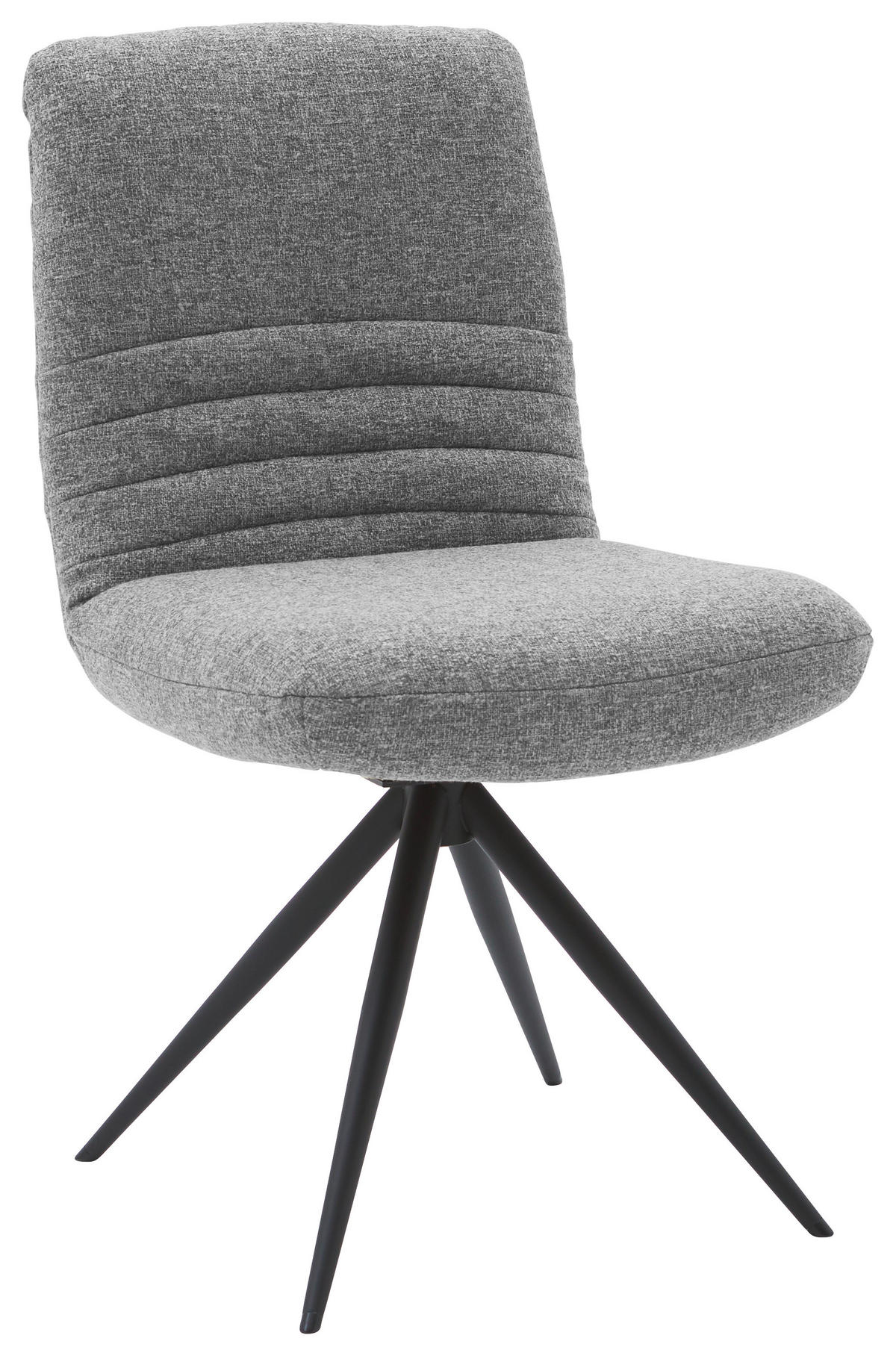 STUHL  in Stahl Flachgewebe  - Dunkelgrau/Schwarz, Design, Textil/Metall (50/93/69cm) - Dieter Knoll