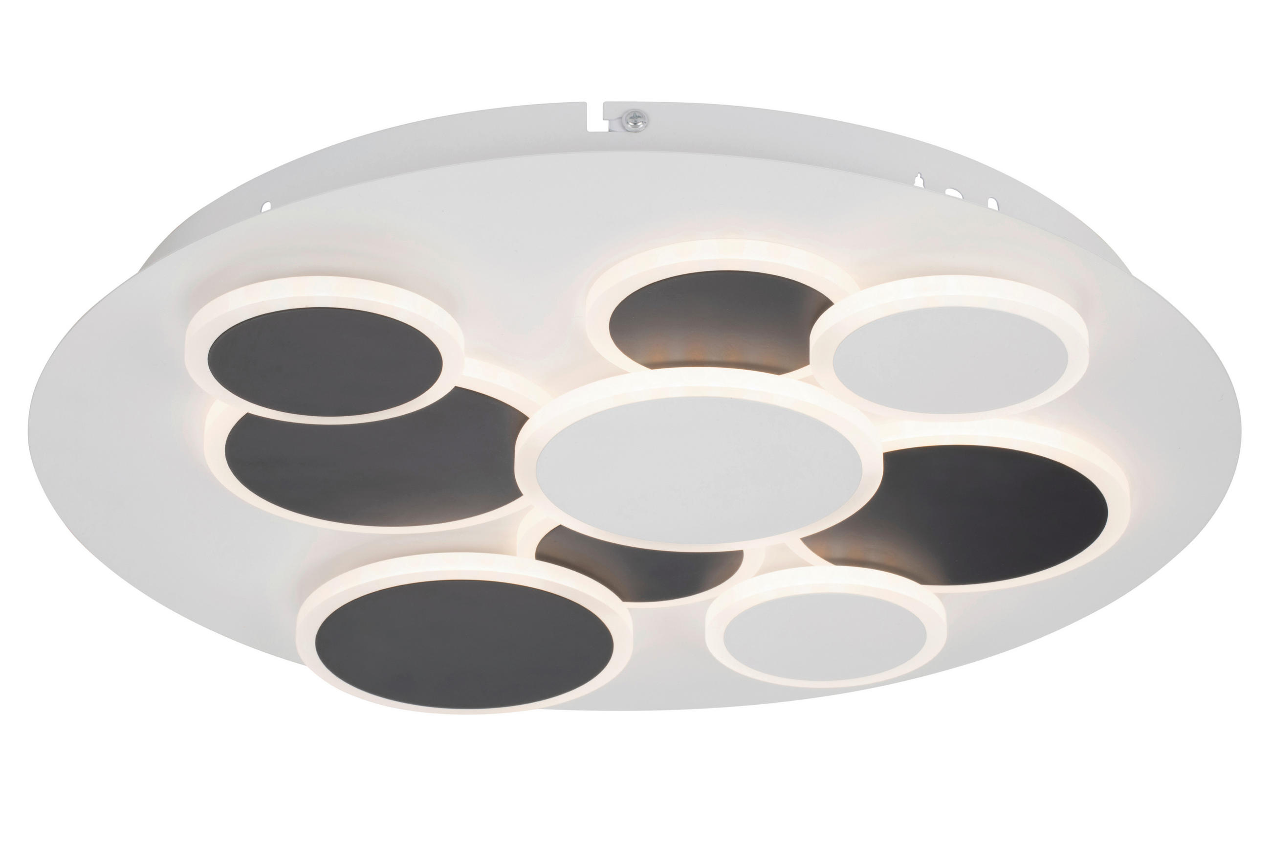 STROPNÍ LED SVÍTIDLO, 46,8/6 cm  - bílá/černá, Trend, kov/plast (46,8/6cm) - Novel