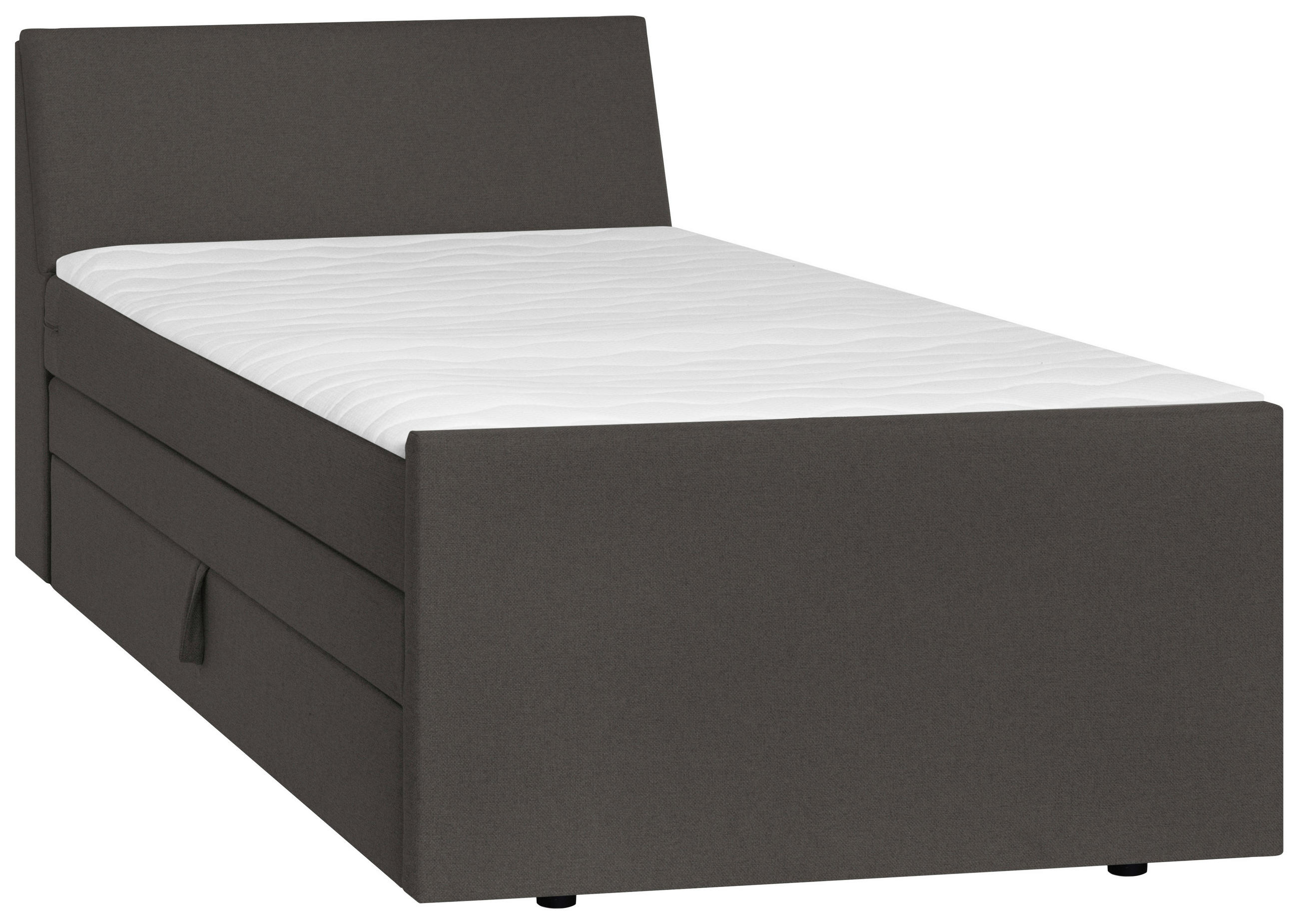 BOXSPRING-ÁGY 120/200 cm  grafitszürke  - grafitszürke/fekete, Modern, textil/fa (120/200cm) - MID.YOU