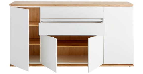 SIDEBOARD Weiß, Eiche Artisan Einlegeböden  - Schwarz/Weiß, Design, Holzwerkstoff/Kunststoff (184/93/42cm) - Xora