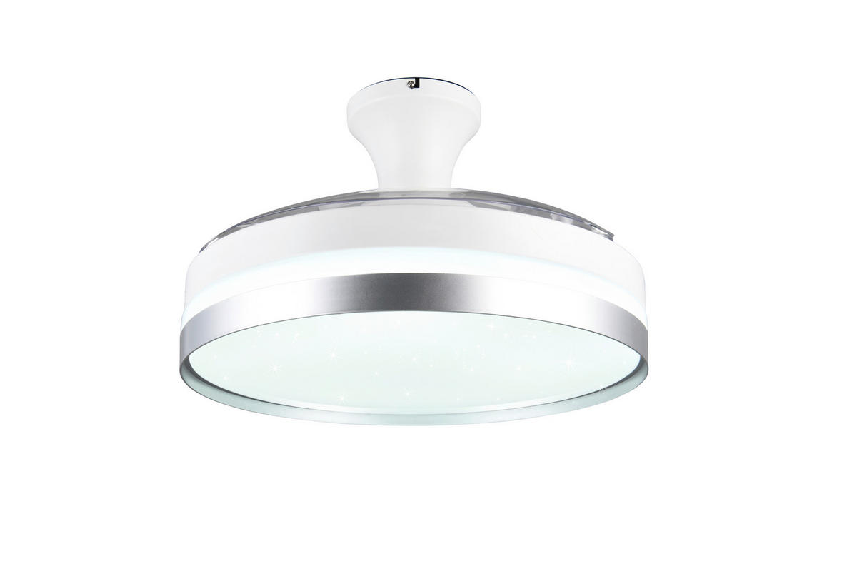 DECKENVENTILATOR  48/31,0 cm    - Weiss/Transparent, Konventionell, Kunststoff (48/31,0cm)