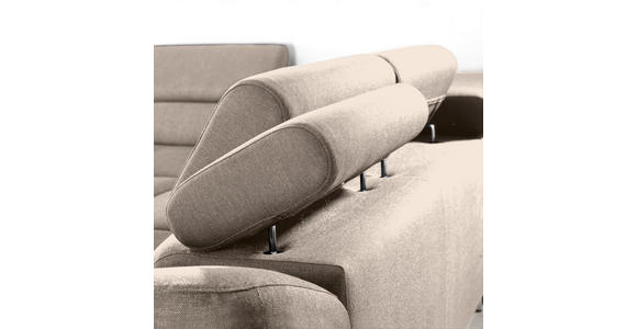 ECKSOFA Beige Webstoff  - Beige, Design, Textil/Metall (235/280cm) - Hom`in