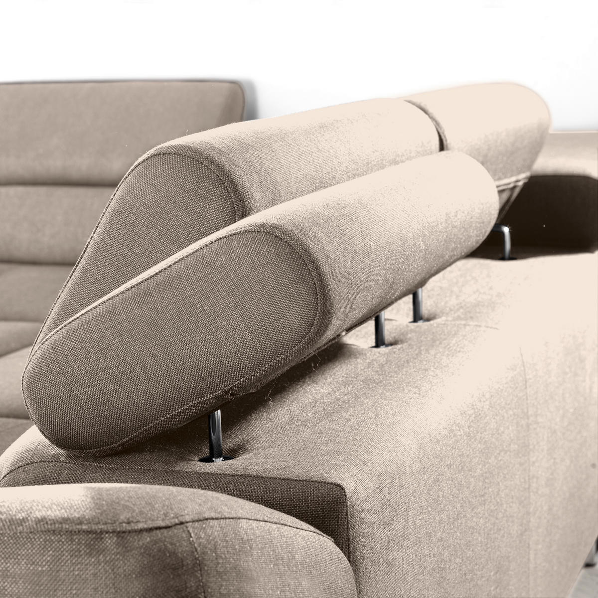 ECKSOFA in Webstoff Beige  - Beige, Design, Textil/Metall (235/280cm) - Hom`in