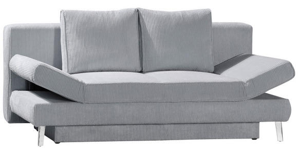 SCHLAFSOFA in Cord Grau - Chromfarben/Grau, Design, Textil/Metall (200/85/90cm) - Xora