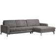 ECKSOFA Anthrazit Cord Rücken echt  - Anthrazit/Schwarz, Design, Textil/Metall (302/178cm) - Carryhome