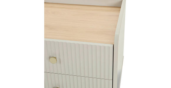 NACHTKÄSTCHEN in Eichefarben, Hellgrau  - Eichefarben/Goldfarben, Design, Holzwerkstoff/Metall (50/54/40cm) - Xora