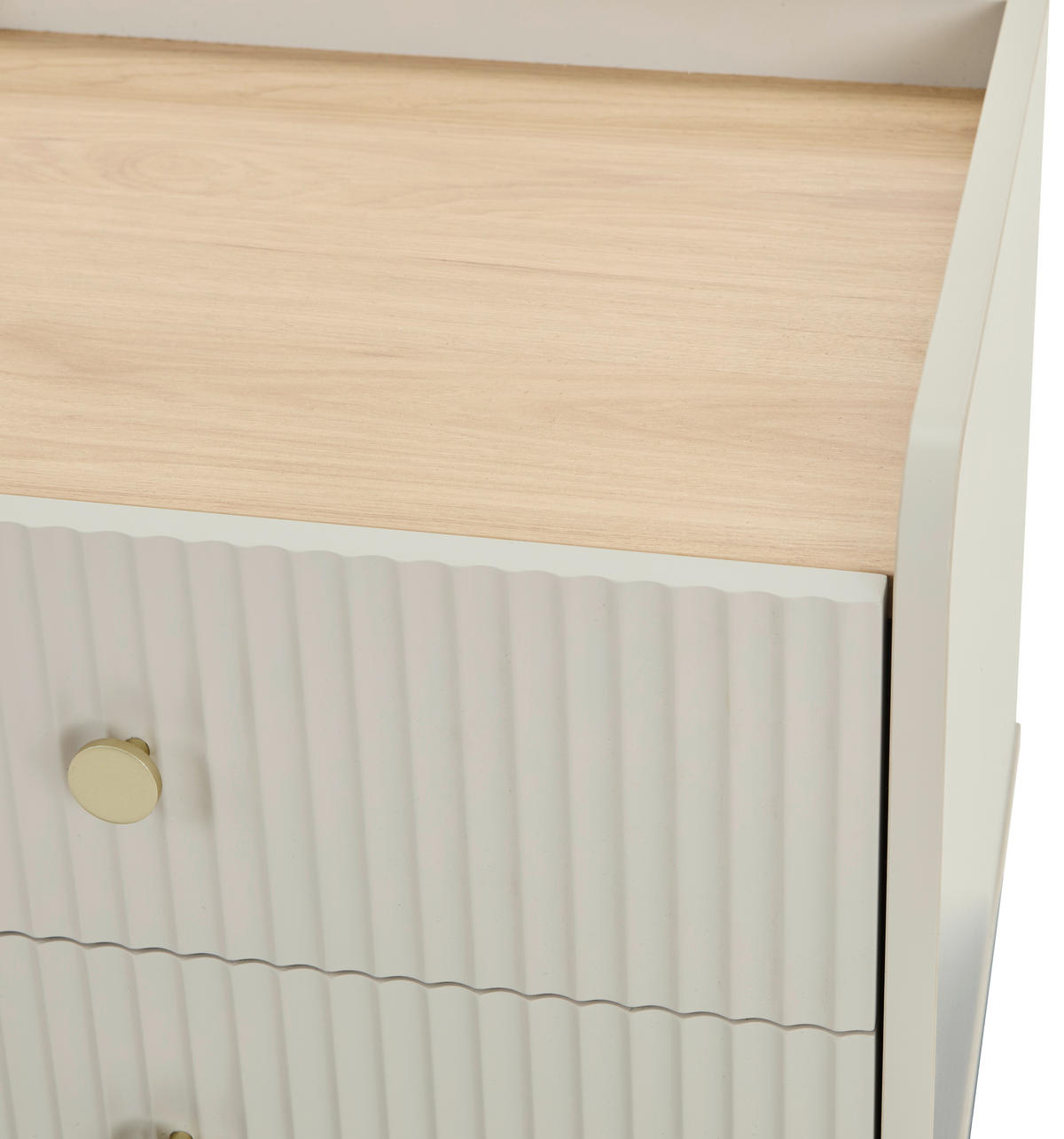 SÄNGBORD i ekfärgad, ljusgrå  - ljusgrå/guldfärgad, Design, metall/trämaterial (50/54/40cm) - Xora