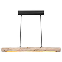 HÄNGLAMPA 80/7/150 cm  - svart/naturfärgad, Basics, metall/trä (80/7/150cm) - Globo