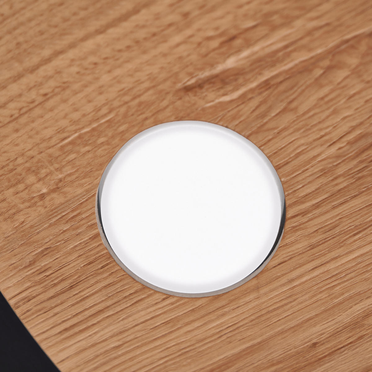 LED-DECKENLEUCHTE Rota 60/6,5 cm  - Eichefarben/Schwarz, Design, Holz/Metall (60/6,5cm) - Grossmann