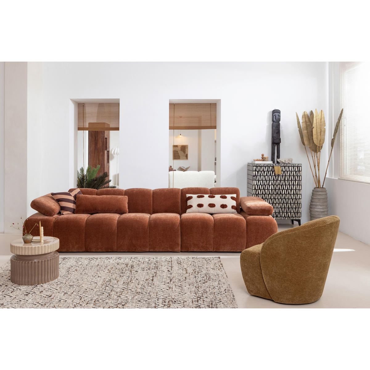 BEISTELLTISCH 48/48/38 cm Braun rund  - Braun, Design, Keramik (48/48/38cm) - Livetastic