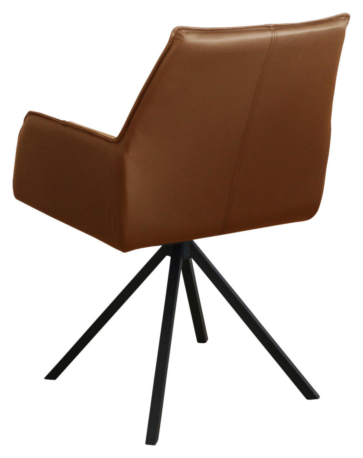 STOLICA S NASLONOM ZA RUKE  crna, konjak  metal, koža      - crna/konjak, Design, koža/metal (59,5/87,5/69cm) - Novel