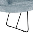 SITZBANK 202/88/65 cm Flachgewebe Hellblau Metall  - Schwarz/Hellblau, Design, Textil/Metall (202/88/65cm) - Novel