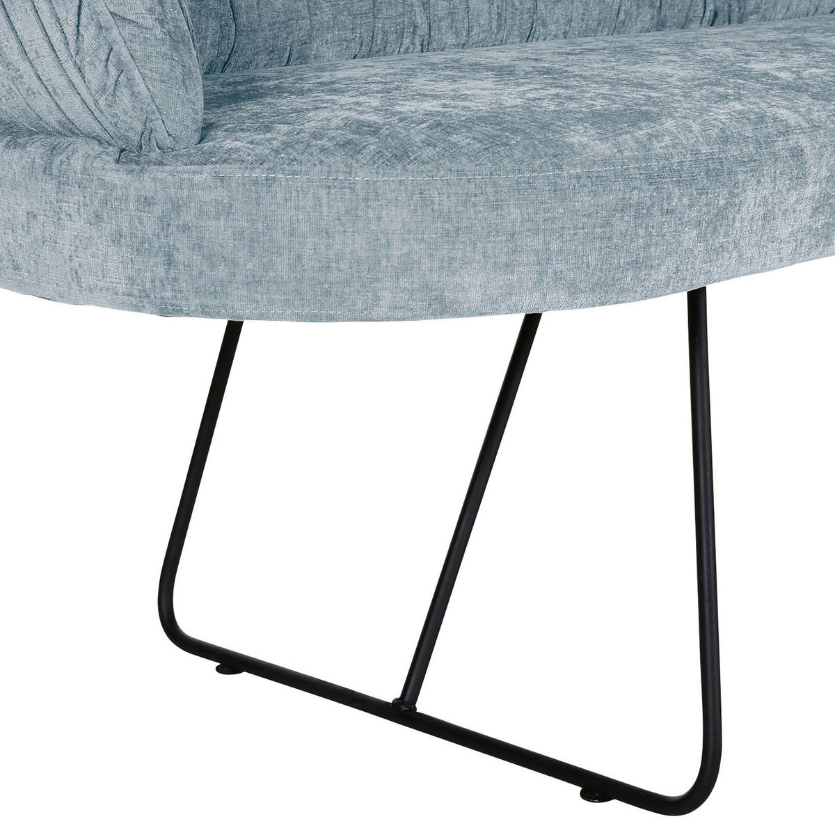 SITZBANK 202/88/65 cm  in Hellblau  - Schwarz/Hellblau, Design, Textil/Metall (202/88/65cm) - Novel