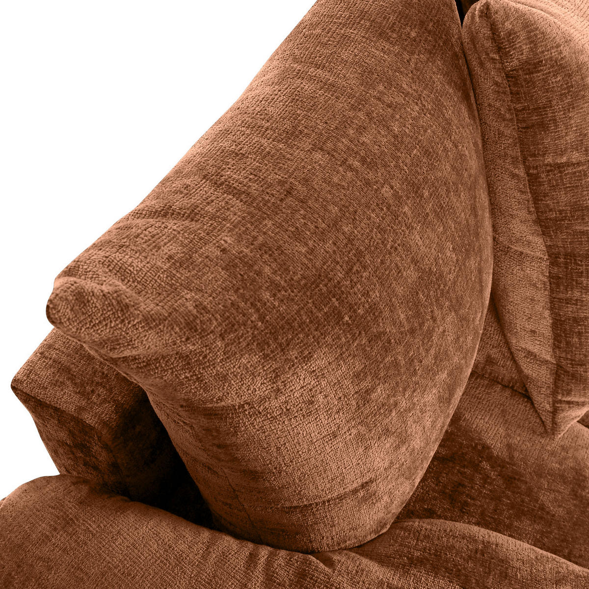 BIGSOFA in Chenille Rostfarben  - Rostfarben/Schwarz, Design, Kunststoff/Textil (265/67/130cm) - home24