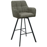 BARHOCKER Struktur Grün, Schwarz Eisen Sitzfläche 180° drehbar, automatische Rückholfunktion  - Schwarz/Grün, Design, Textil/Metall (55/108/58,5cm) - Carryhome