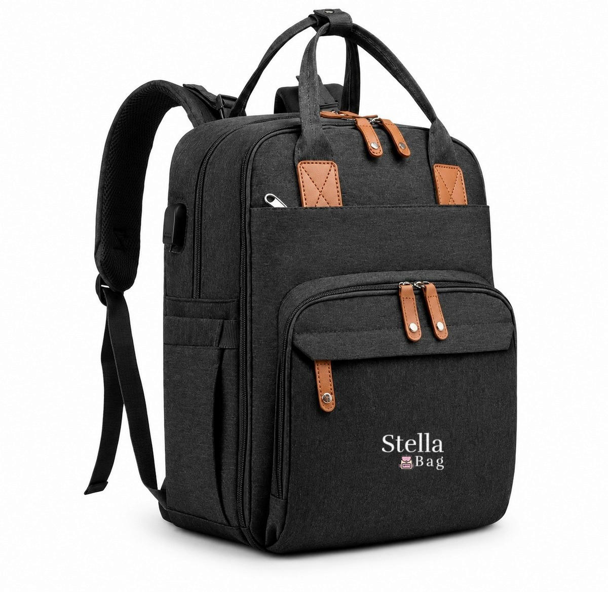 WICKELRUCKSACK Stella Bag Deluxe  - Schwarz, Basics, Textil (30/40/21cm)