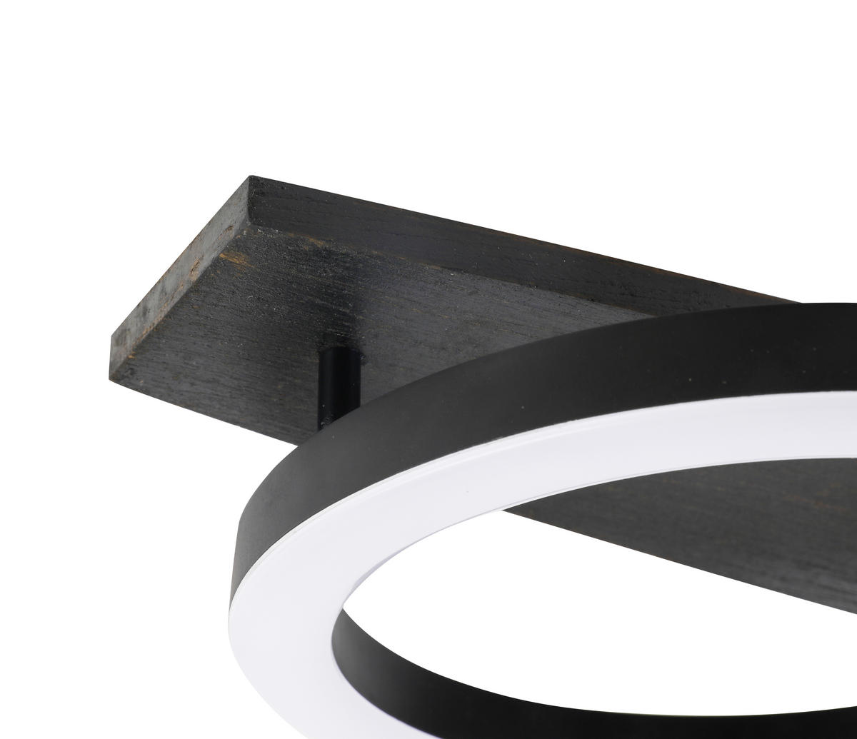 LED MENNYEZETI LÁMPA - fekete, Trend, műanyag/fa (55/30/8,5cm) - Novel