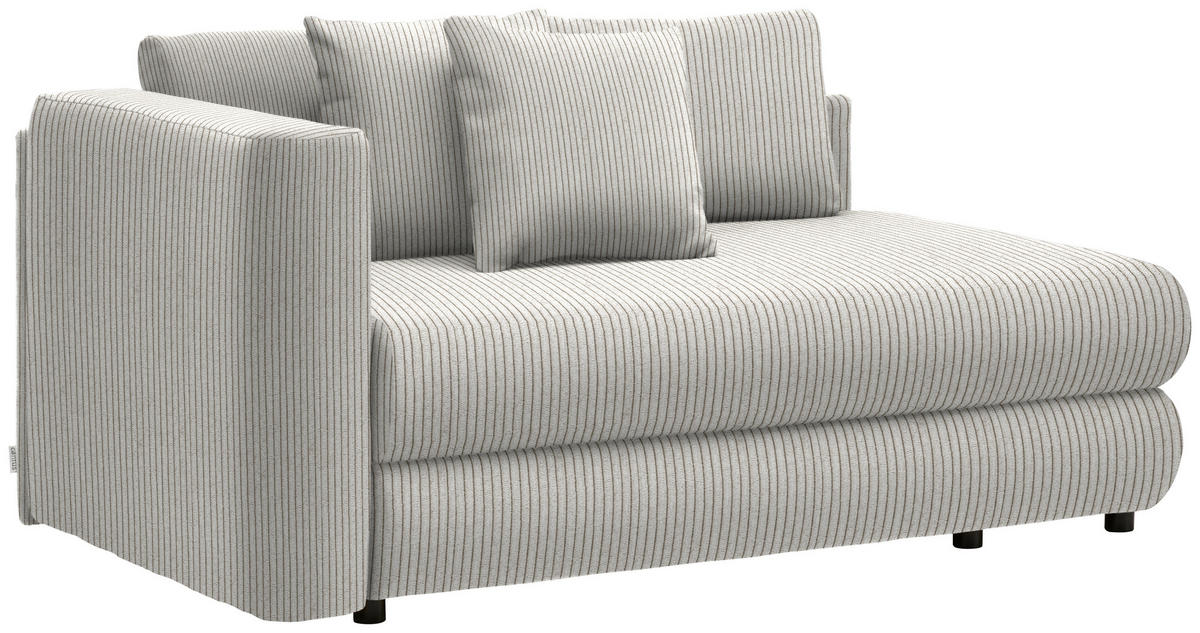 RÉCAMIERE in Cord Weiss  - Weiss/Schwarz, Design, Kunststoff/Textil (171/71-88/93cm) - Cantus