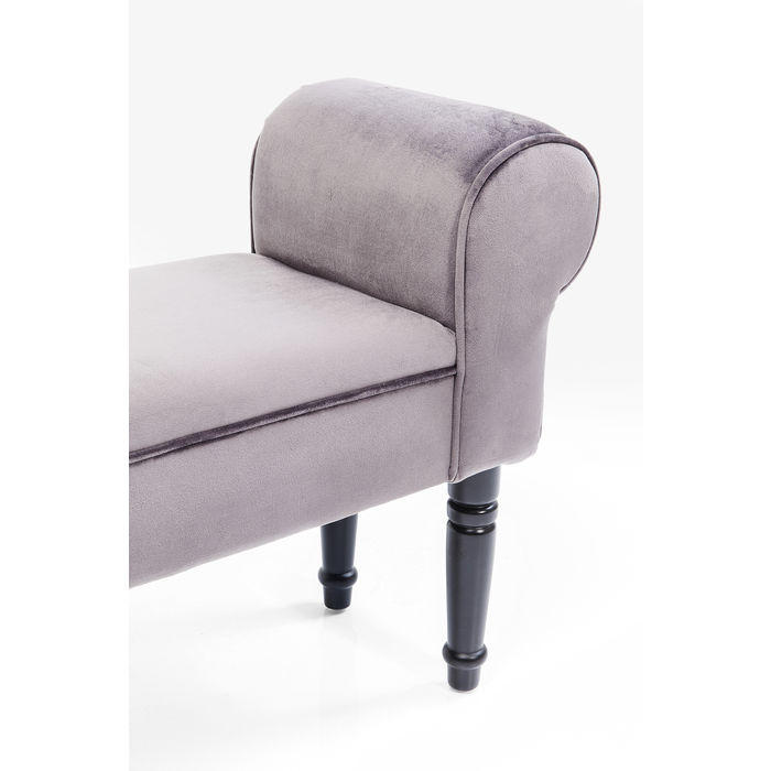 HOCKERBANK 100/54/30 cm Samt, Mikrofaser Grau Holz  - Schwarz/Grau, LIFESTYLE, Holz/Textil (100/54/30cm) - Kare-Design