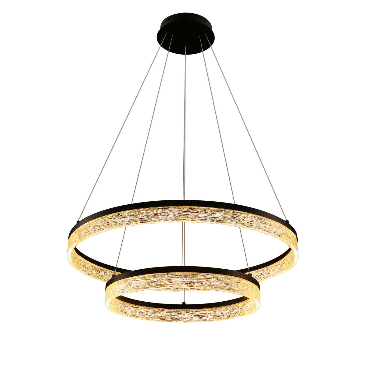 LED-PENDELLEUCHTE 60/60/120 cm  - Transparent/Schwarz, Design, Kunststoff/Metall (60/60/120cm)