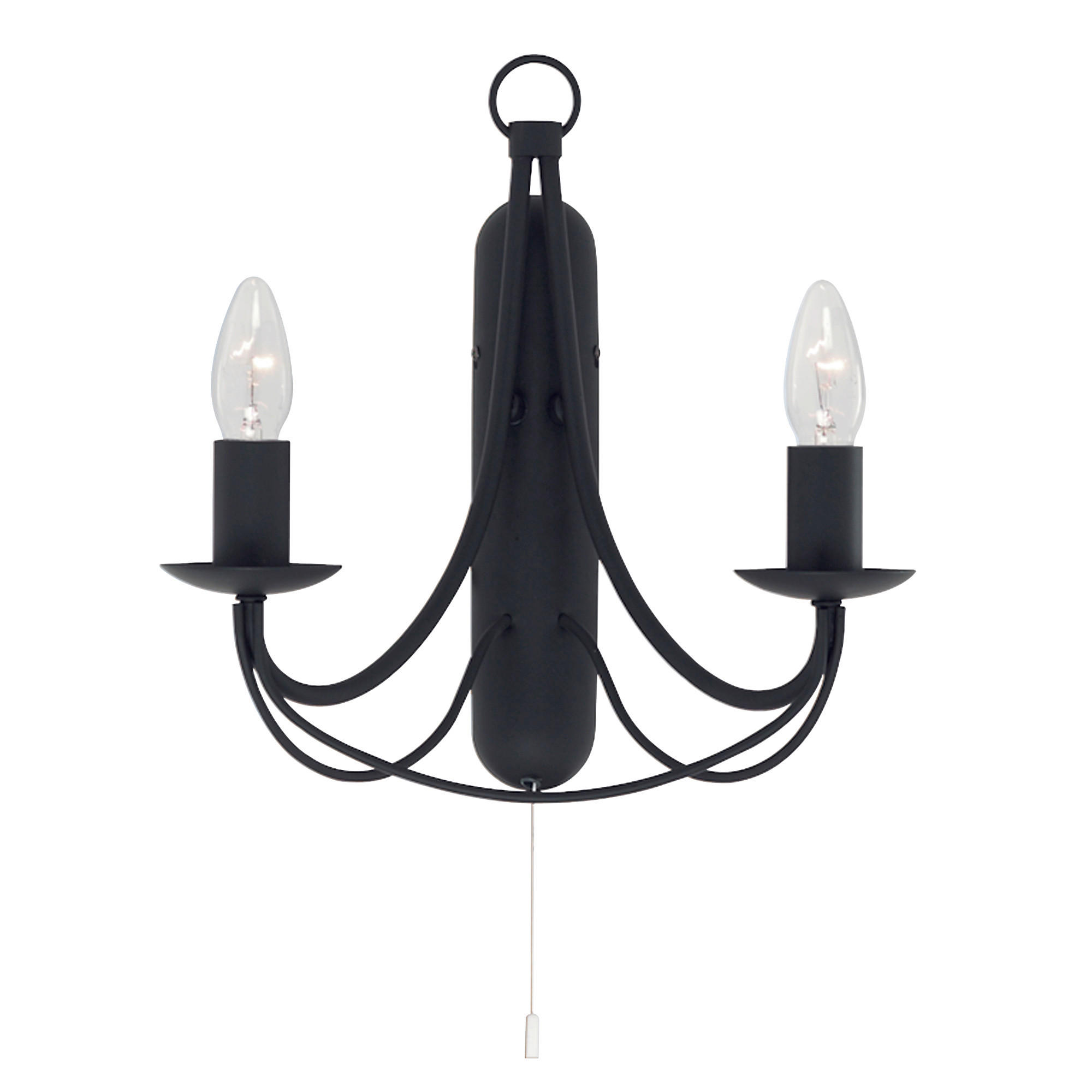 WANDLEUCHTE Maypole 31/31 cm   - Schwarz, KONVENTIONELL, Metall (31/31cm) - Searchlight
