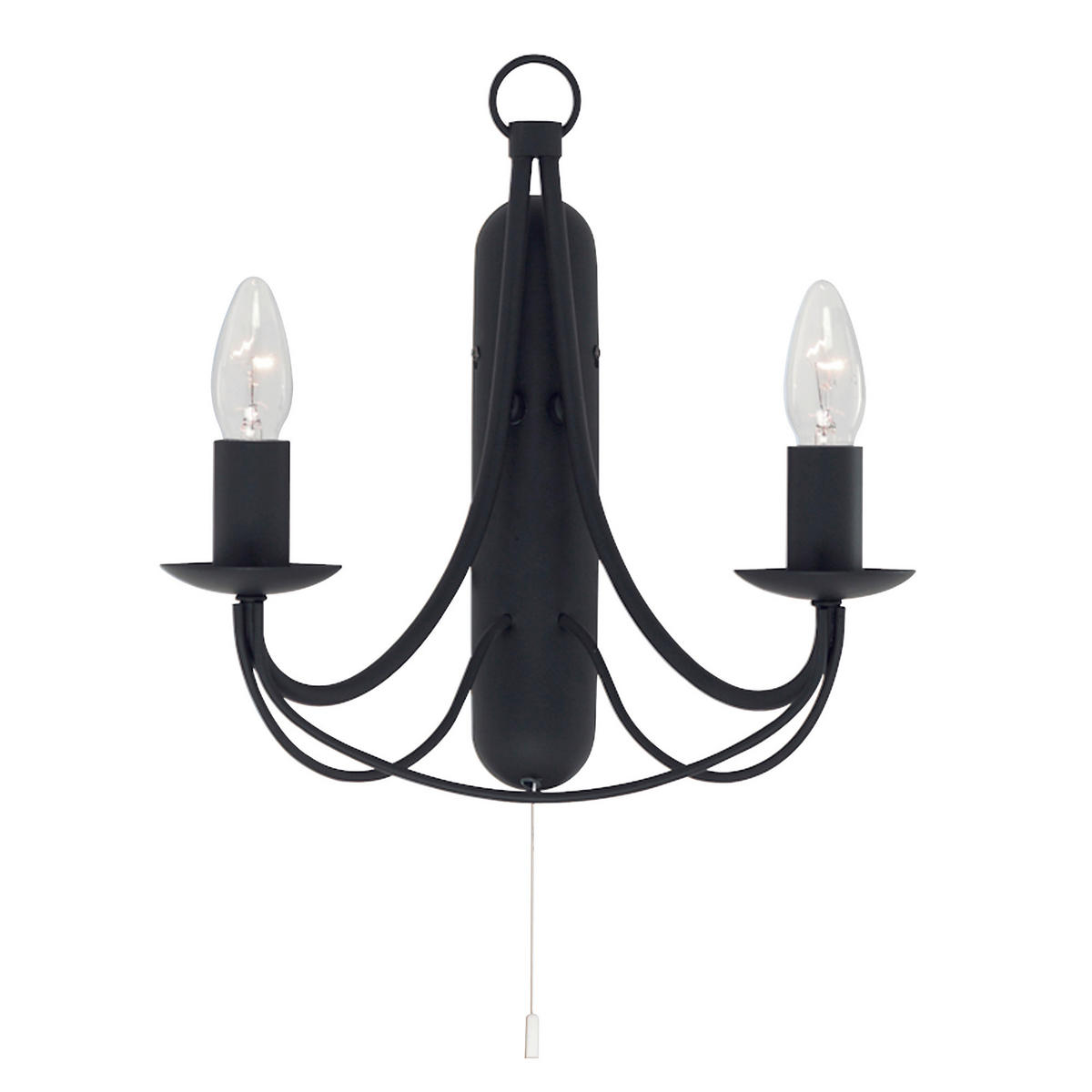WANDLEUCHTE Maypole 31/31 cm   - Schwarz, KONVENTIONELL, Metall (31/31cm) - Searchlight