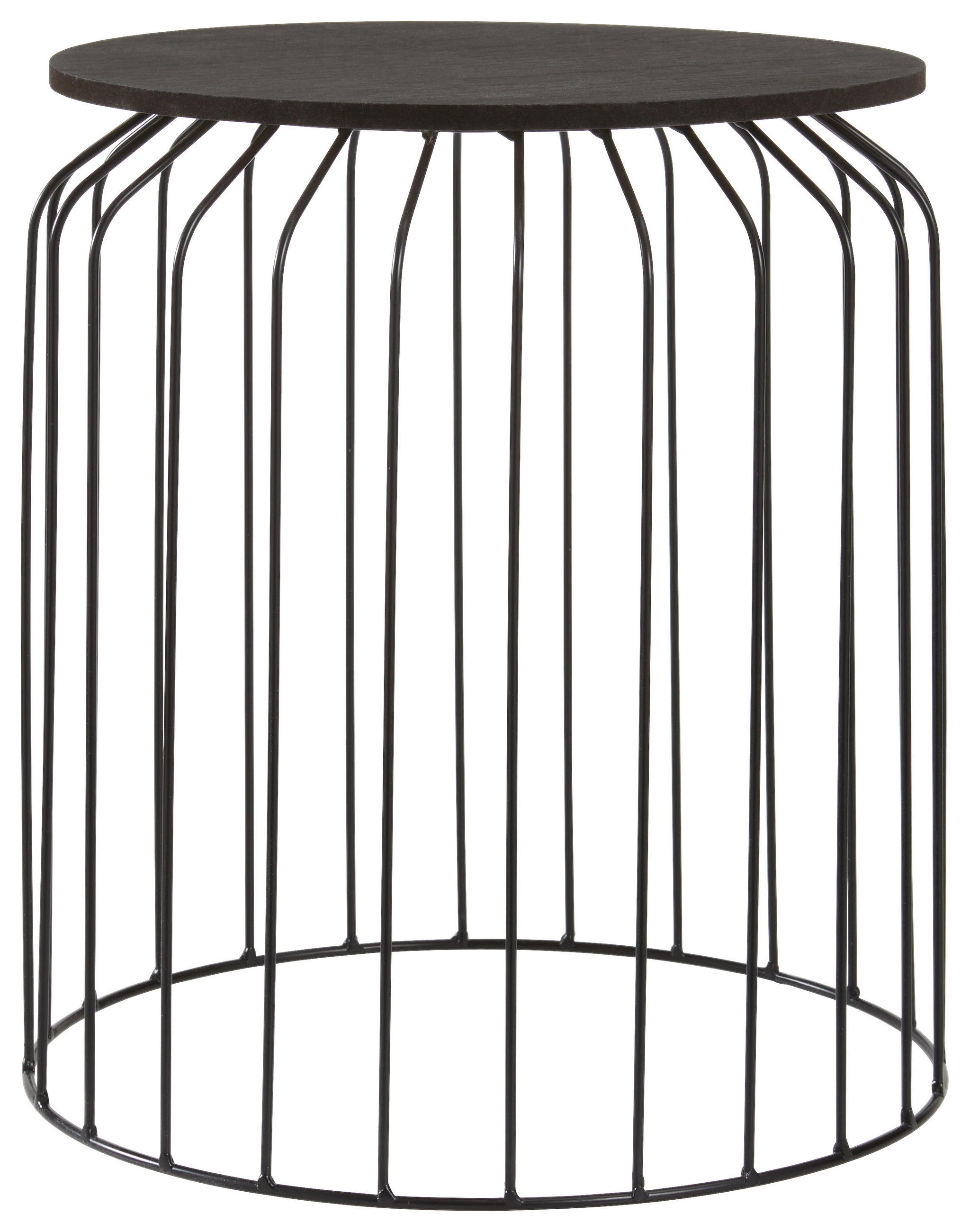 BEISTELLTISCH Schwarz rund  - Schwarz, Design, Holzwerkstoff/Metall (36/40cm) - Ambia Home